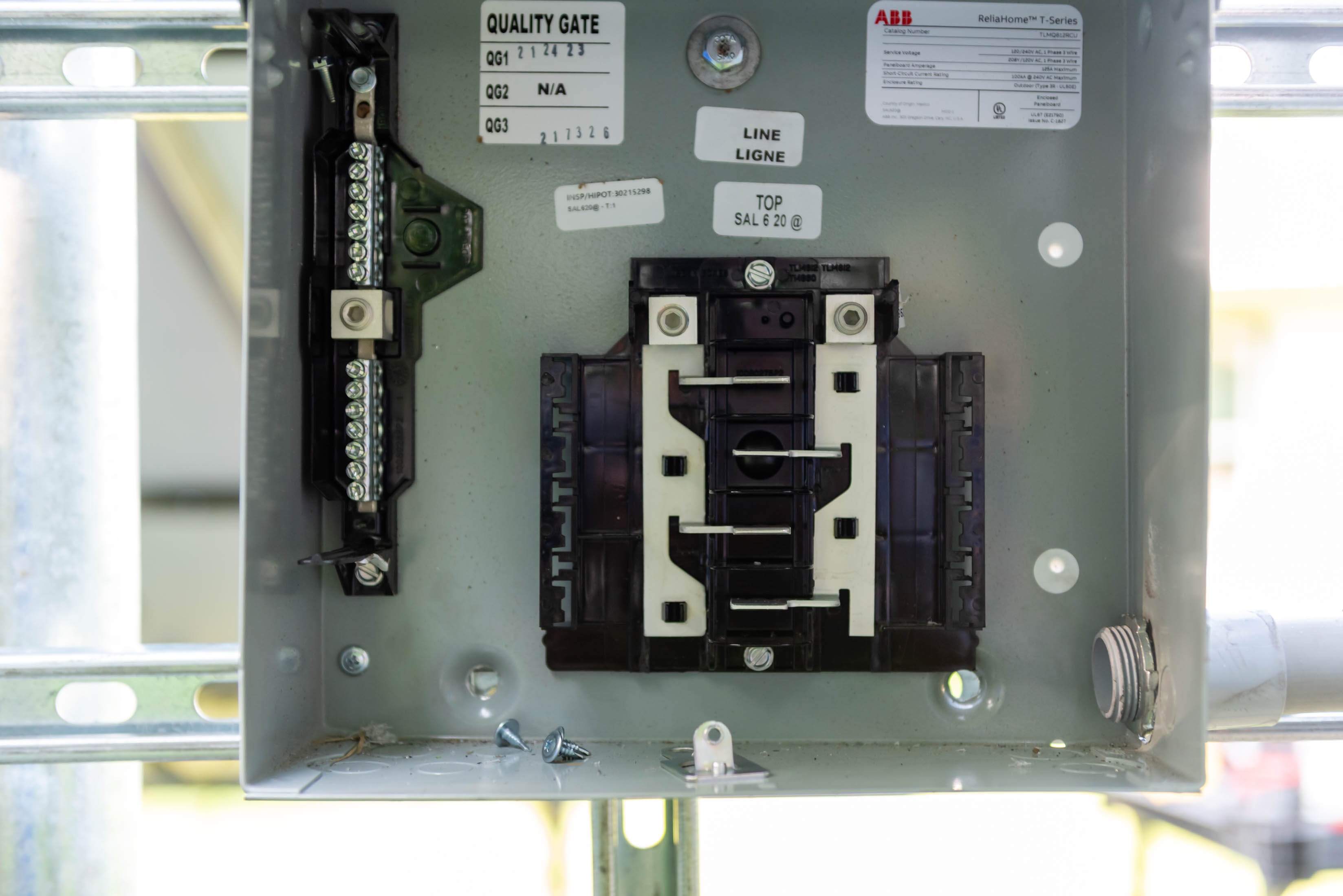 ABB ReliaHome T-Series disconnect panel installed by Casta Energy