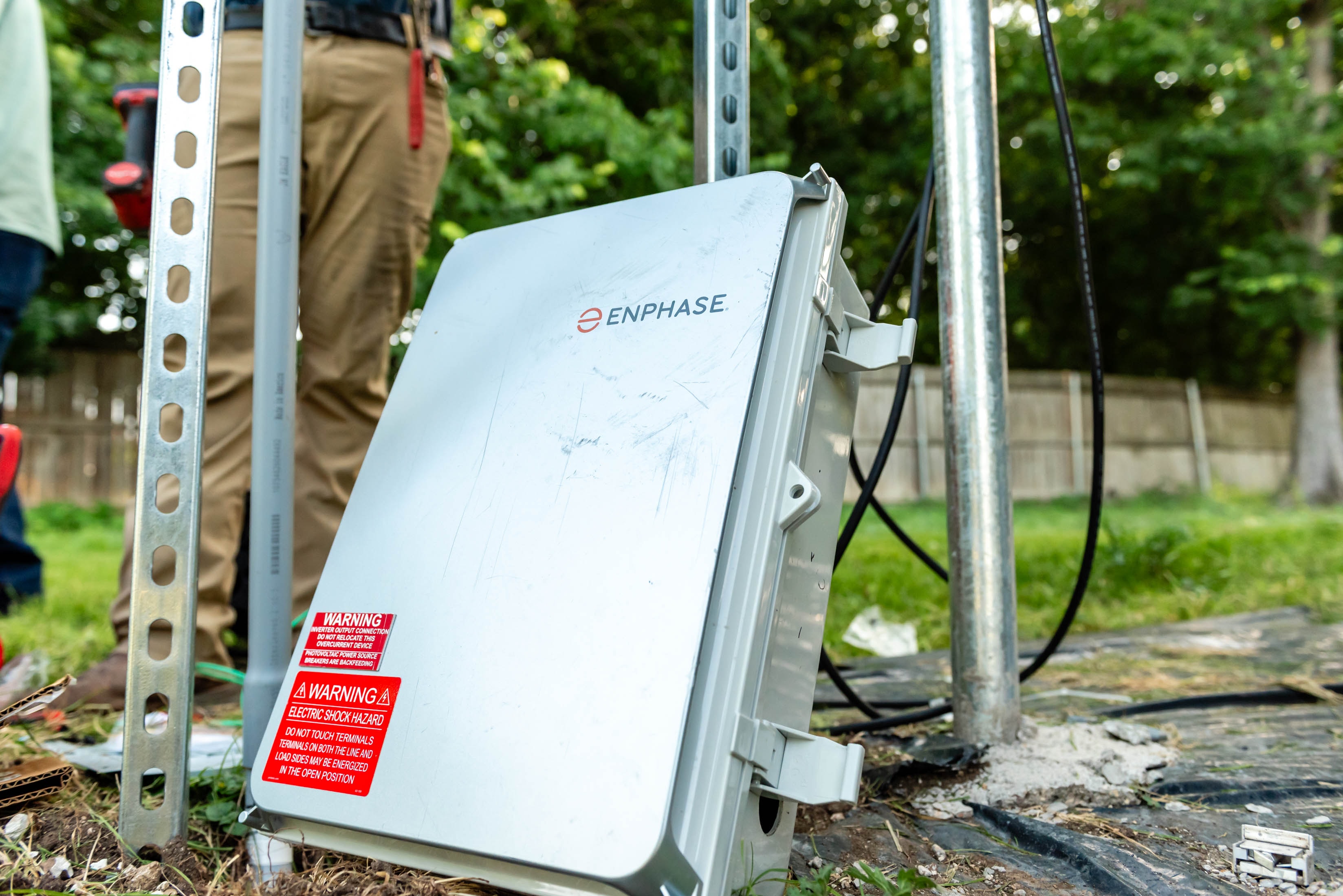 Enphase solar equipment being installed by Casta Energy